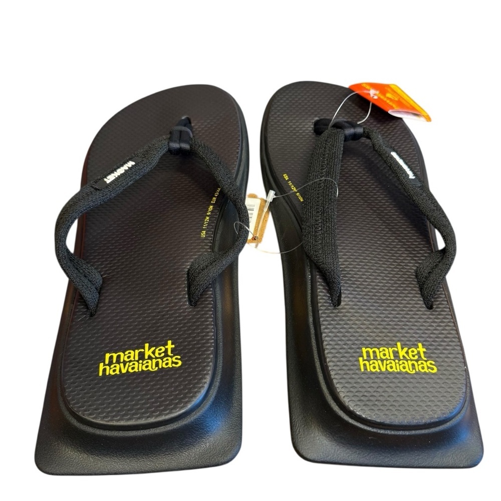 Market Havaianas Heat Reactive Flat top black sandals. New! 9/10M 11/12M - Picture 2 of 16